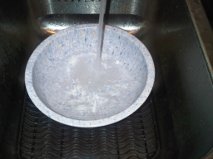 put cold water in bowl
